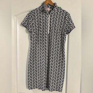 Women’s Jude Connally M Navy and White athletic 1/4 zip short sleeve dress